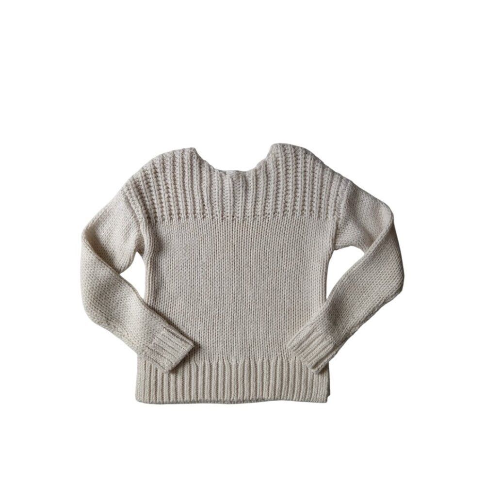 Universal Thread Ivory Chunky Knit Long Sleeve Boat Neck Sweater Women's Large